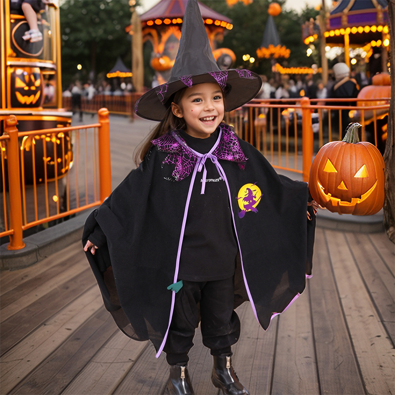 万圣节儿童服装男女童女巫衣服
