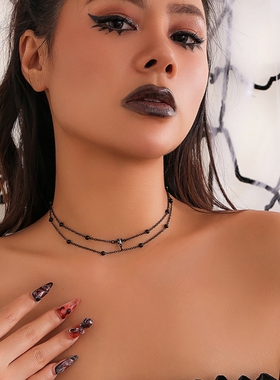 万圣节锁骨链身体链项链饰品流苏胸链纯欲风性感酷辣妹配饰高级感