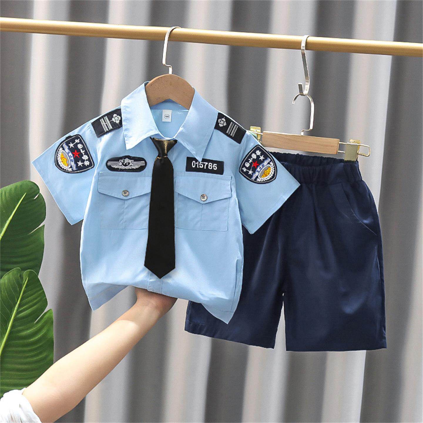 儿童警官衣服六一演出服套装男童小警察cos服装交警制服角色扮演