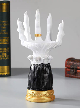 万圣节道具装饰骷髅手烛台小摆件