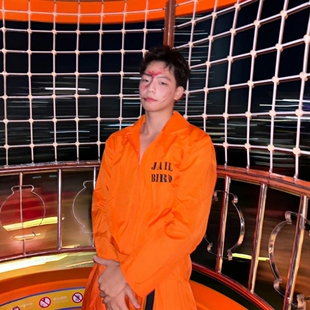 万圣节服装成人男cosplay美式制服装扮囚犯连体衣活动橙桔色套装