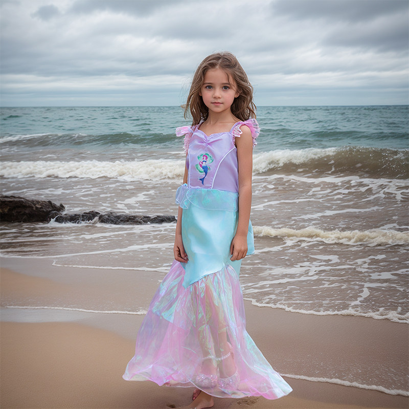 万圣节儿童服装小美人鱼cosplay服公主装小朋友女童可爱衣服配饰