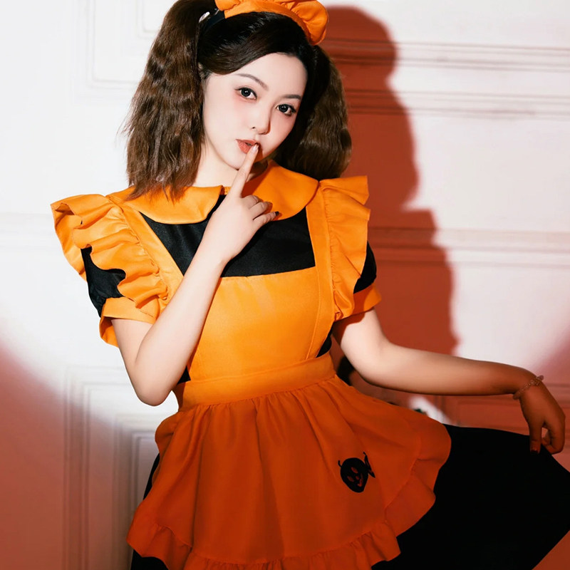 万圣节cosplay服成人服装衣服女巫服饰女南瓜服大人装饰装扮配饰