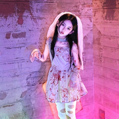 万圣节儿童鬼新娘装扮衣服套装