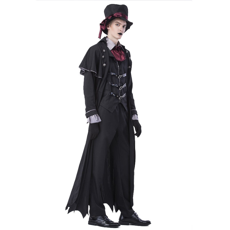 万圣节cos服吸血鬼衣服恶魔服装成人暗黑伯爵黑袍斗篷表演服男装