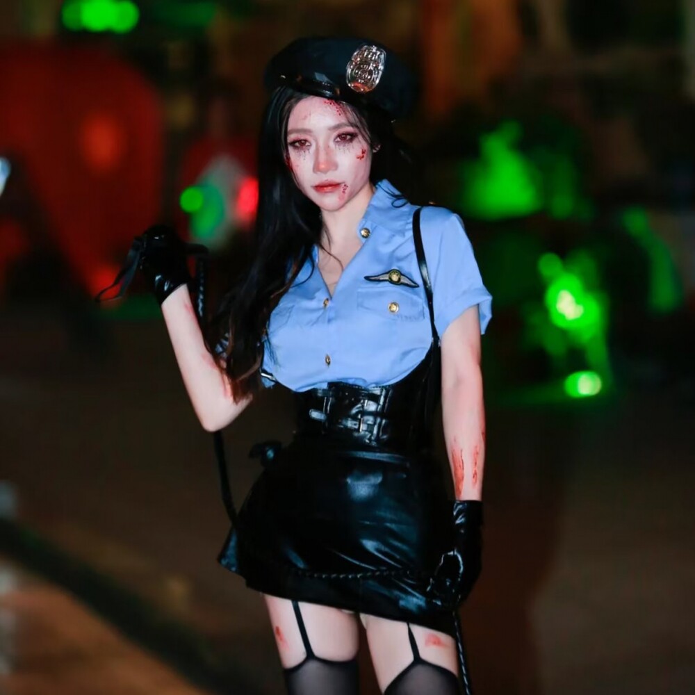 女警cos服万圣节服装成人警察衣服角色扮演警官制服套装女装服饰