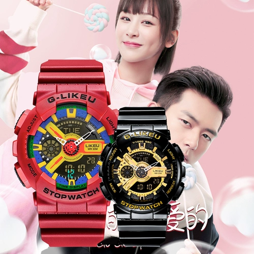 Трендовые водонепроницаемые цифровые часы, для средней школы, в корейском стиле, популярно в интернете