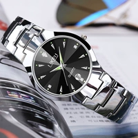 Серебряные мужские часы, календарь