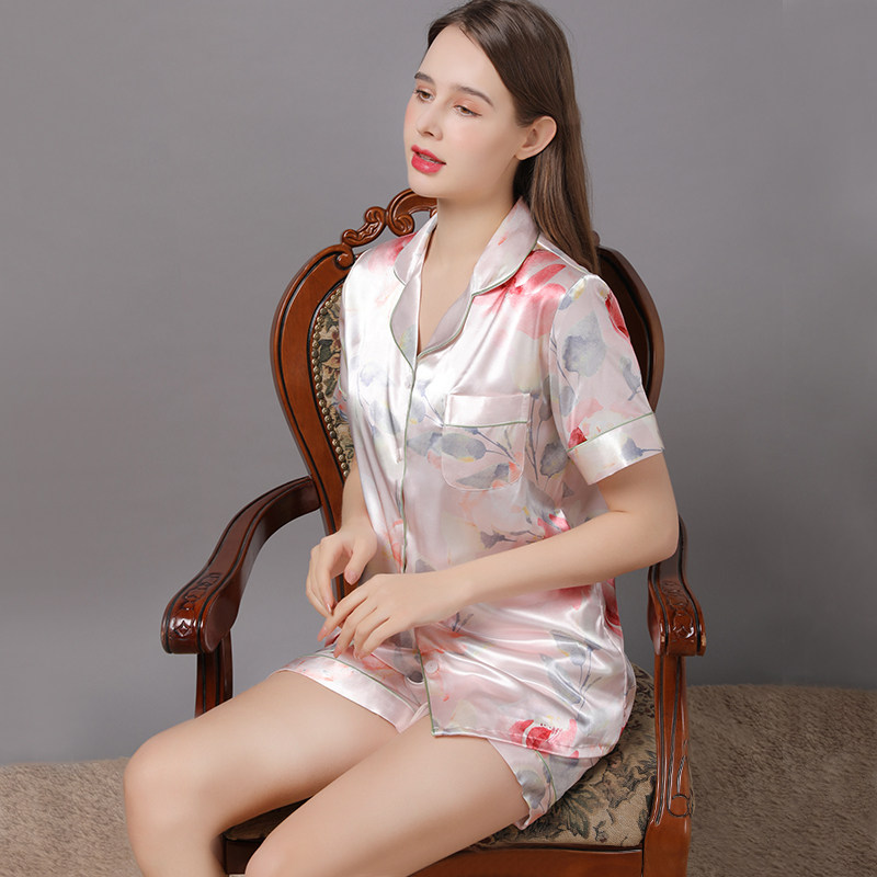 2022新款睡衣短袖丝绸夏季女