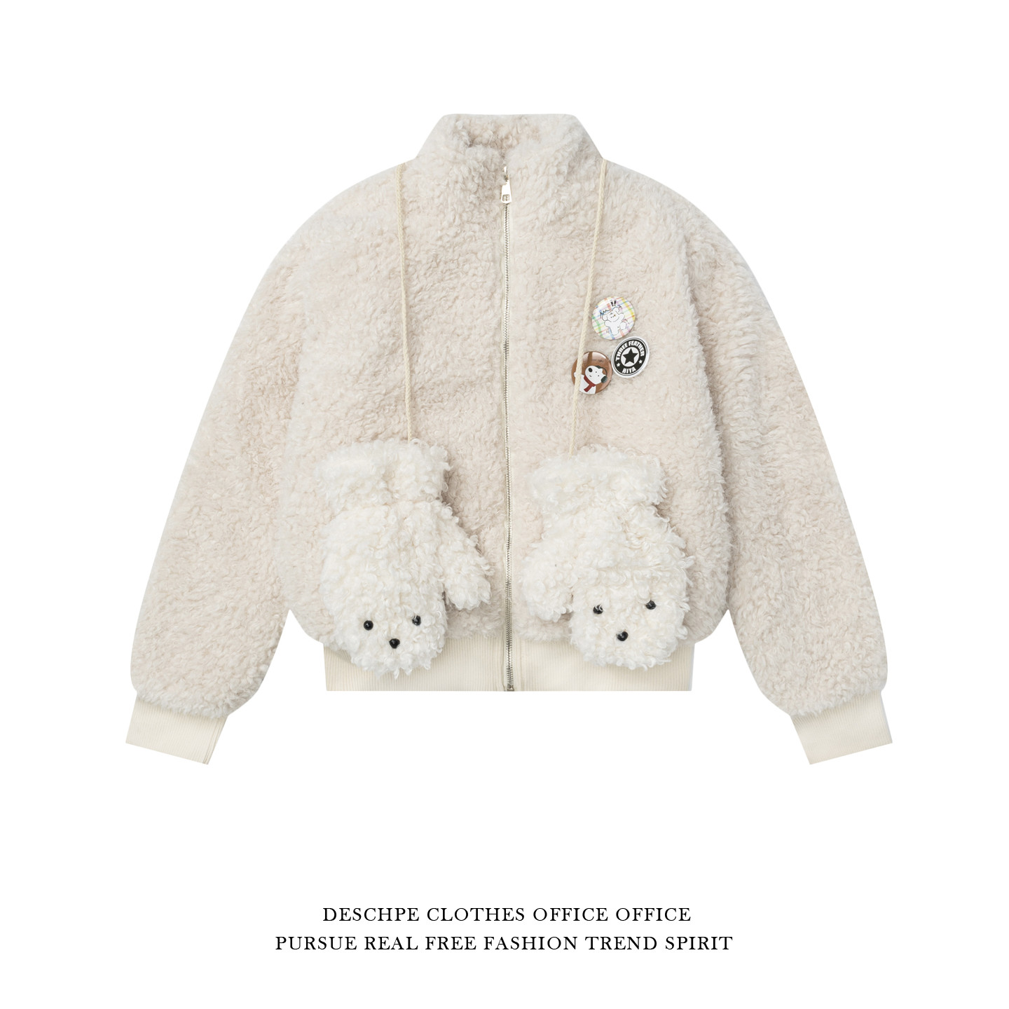 韩系奶呼呼卡通小熊手套棉服棉衣