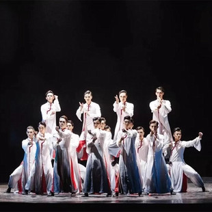 水墨古典舞咏春赞演出服武术宗师表演练功服渐变飘逸太极服男国风