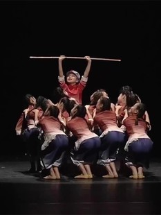 第十二届小荷风采朱德的扁担送军粮少儿童舞蹈演出服红色主题表演