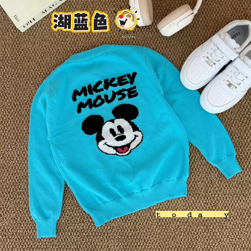 儿童米奇开衫宝宝毛衣春装薄款男童女童奇趣堡针织衫秋季外套纯棉