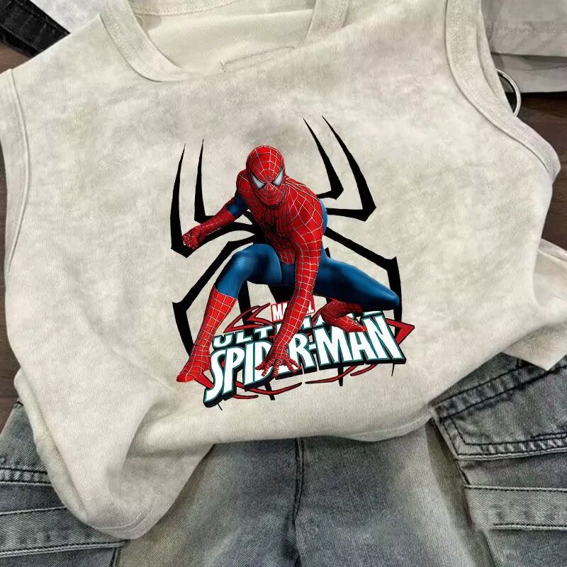 儿童蜘蛛侠背心微袖宝宝夏季纯棉T恤上衣薄款ins男童女童卡通无袖,童装/婴儿装/亲子装,背心吊带,淘宝优惠券,粉丝福利购,淘宝优惠卷