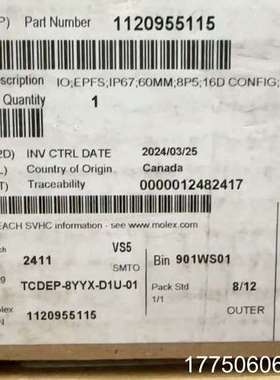 莫仕MOLEX 传感器模块 1120955115 未开封