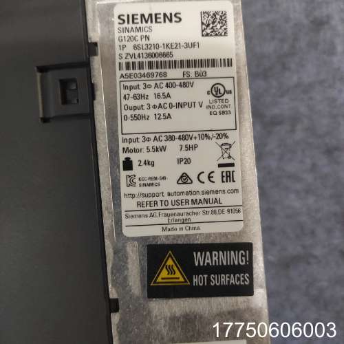 G120C PN 5.5KW变频器6SL3210-1K