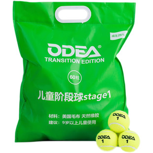 Odear欧帝尔儿童网球减压软式 橙球红球绿球过渡绿点球初学训练球