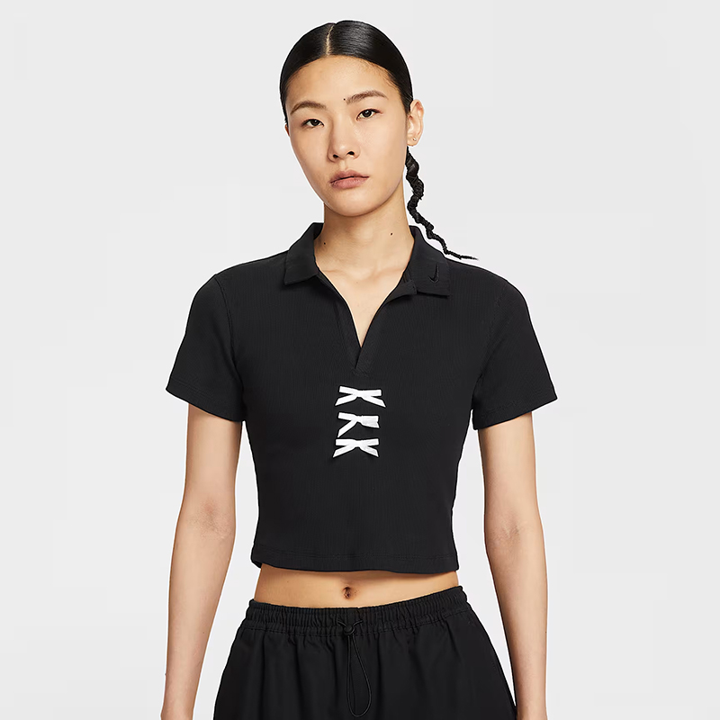 耐克（NIKE）T恤女装 2025新款秋季运动服潮流时尚短款翻领
