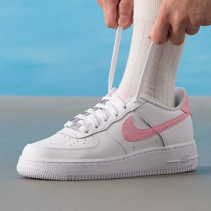 Nike/耐克大童板鞋女鞋AIR FORCE 1运动休闲鞋小白鞋CT3839-115