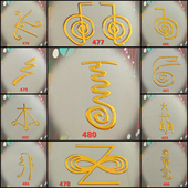 11款 几何符号图形水晶塔滴胶材料超薄铜质金属贴手机周边贴纸