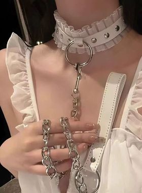 【保密发货】铃铛项圈女牵引绳项链颈环choker链条颈带