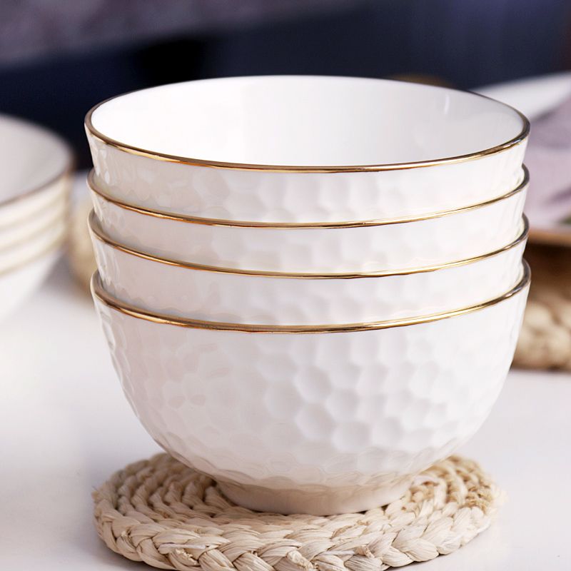 金边无铅骨瓷米饭碗吃面碗吃饭碗