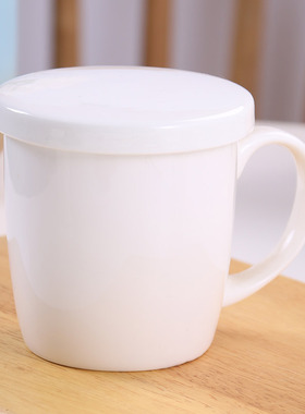 杯子创意个性家用奶茶带盖白色马克杯陶瓷办公室水杯咖啡杯牛奶杯