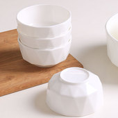 面碗汤碗装 十只装 景德镇家用吃饭碗米饭套北欧ins风纯白创意个性