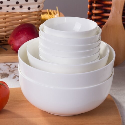 白色家用米饭碗陶瓷碗景德镇骨瓷