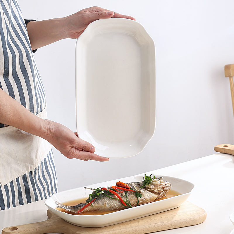 陶瓷景天合骨瓷鱼盘高级感