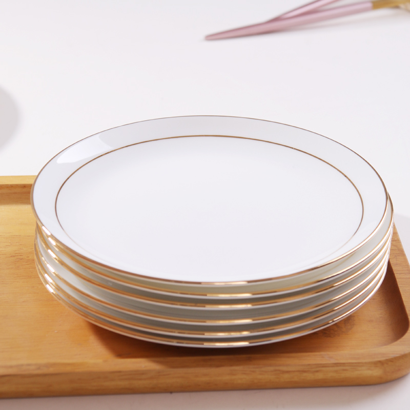 陶瓷创意金边餐盘菜盘小吃磁盘子