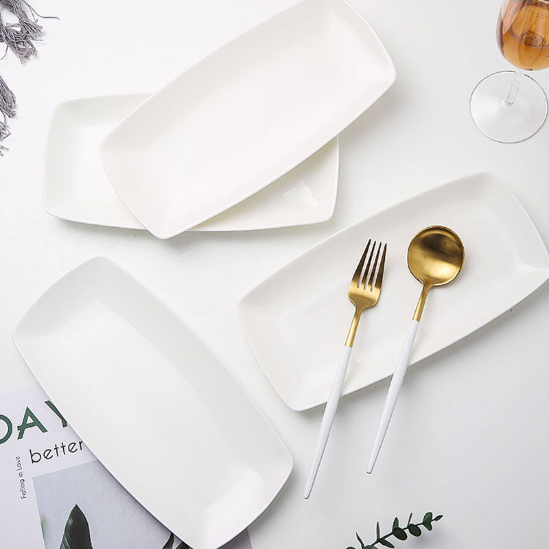 家用寿司盘骨瓷鱼盘日式长方形