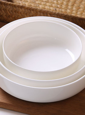 陶瓷餐盘家用装菜深盘子深口碟子骨瓷菜碗菜盘炒菜汤盘创意深窝盘