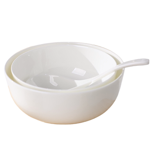 景德镇纯白色家用骨瓷餐具创意泡面大碗大汤碗陶瓷碗大号碗吃面碗