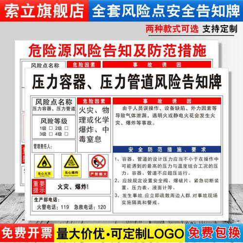 容器管道预防措施车间危险源定制