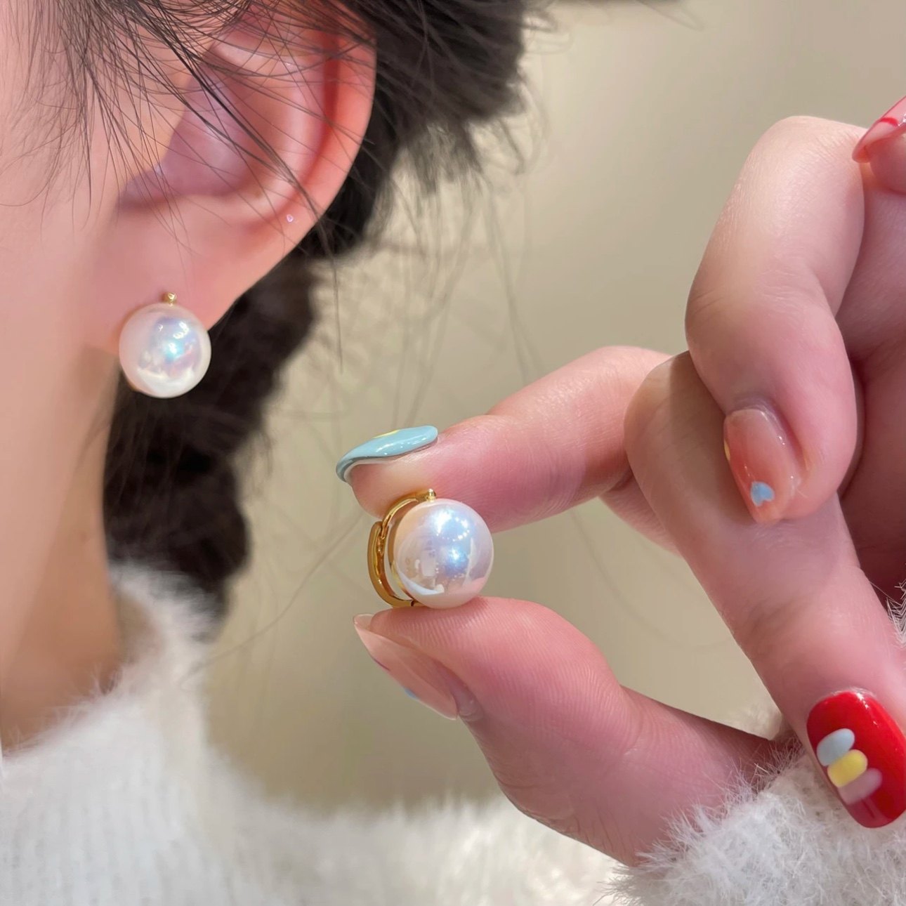 馒头珍珠耳钉养耳洞法式甜美扁圆气质耳环925银轻奢耳针网红耳饰,饰品/流行首饰/时尚饰品新,耳环,淘宝优惠券,粉丝福利购,淘宝优惠卷