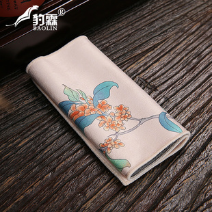 彩绘棉麻茶巾盖巾吸水垫布家用高档毛巾功夫茶专用毛巾泡茶专用品