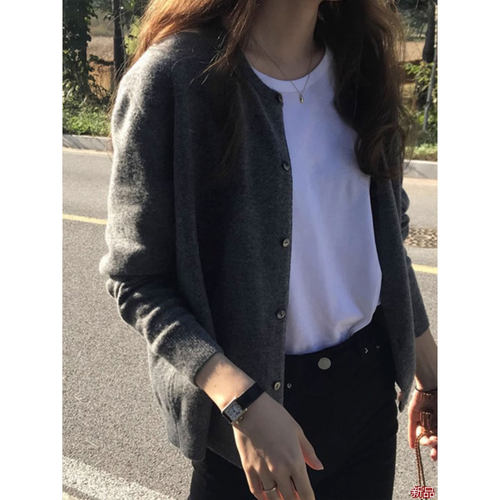 小香风针织开衫慵懒风针织衫女秋冬大码胖MM显瘦毛衣外套短款上衣