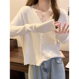 外套打底衫 上衣胖MM内搭v领针织开衫 女 春秋港风显瘦遮肚长袖 大码