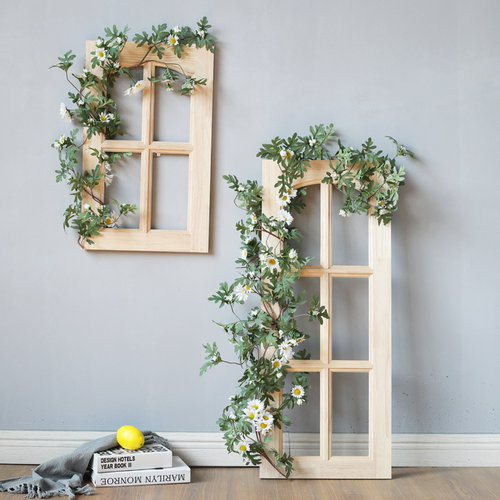 柳趣摄影壁饰藤条实木窗仿真花