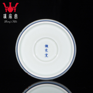 钟家窑盖置 青花柴窑童趣茶盖置盖托 紫砂壶托茶壶盖零配件盖子托