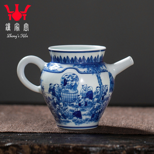 景德镇全手工手绘人物百子童趣高端公道杯分茶器 钟家窑陶瓷公道