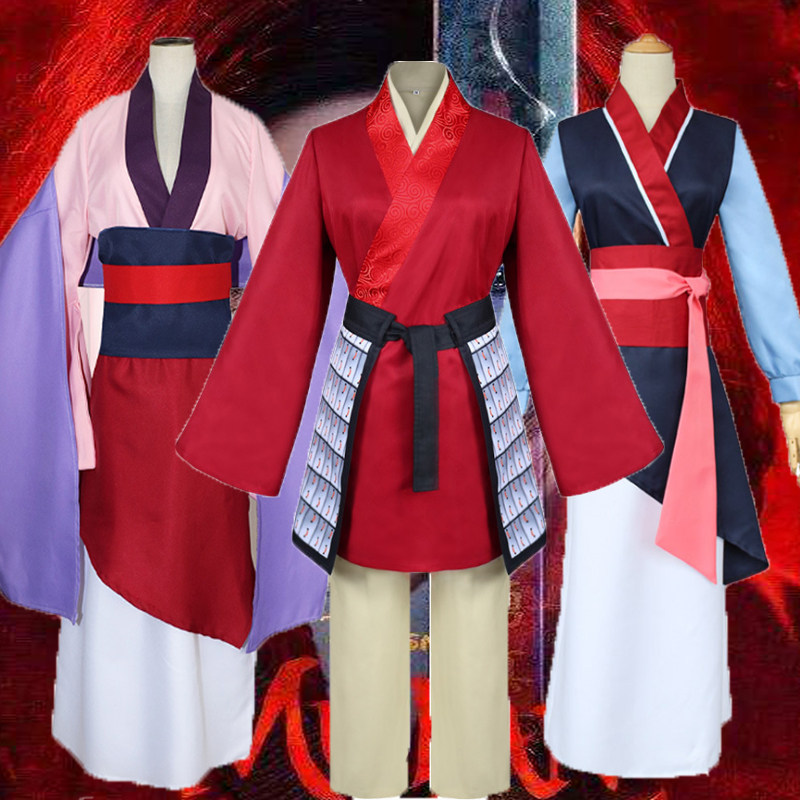 真人电影花木兰cosplay刘亦菲同款汉服舞蹈演出表演服装儿童走秀