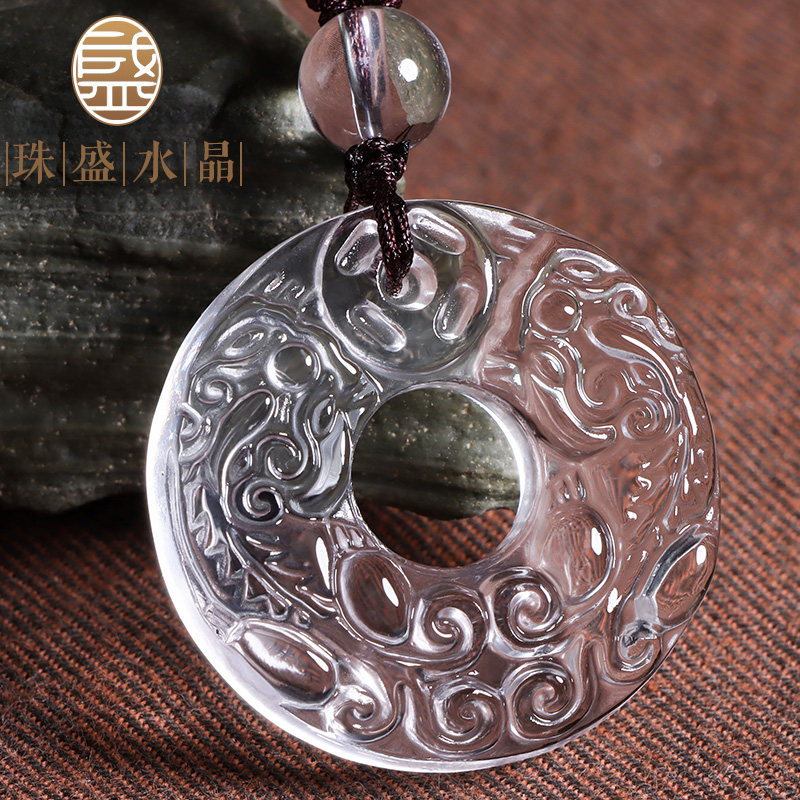 6A natural White Crystal Ping An buckle brave troops Pendant men and women Amulet Necklace sweater chain Jewelry giftin the Accessories/Fashion Jewelry, Pendant/Pendant  category - from Buy2taobao.com to provide professional Taobao agent buy service