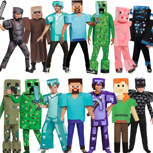 万圣节我的世界minecraft钻石盔甲蓝世界绿世界COS游戏角色表演服