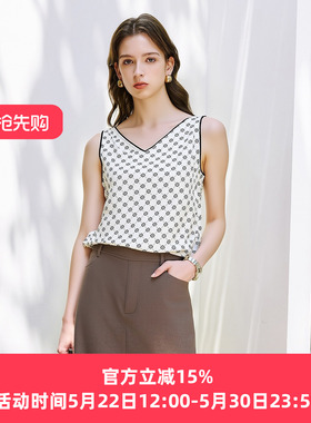 【航妈专享】896H23995姚领夏季时尚无袖上衣T恤