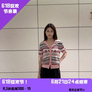 YAOLY姚领夏季短袖开襟毛衫881H21831