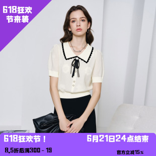 YAOLY姚领新款套头针织毛针织衫韩版短袖880H32221
