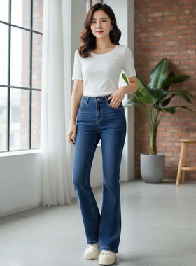 【航妈专享】姚领YAOLY直筒牛仔裤阔腿裤815K11561