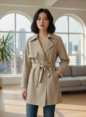 【航妈专享】姚领YAOLY新款中长风衣842K10141